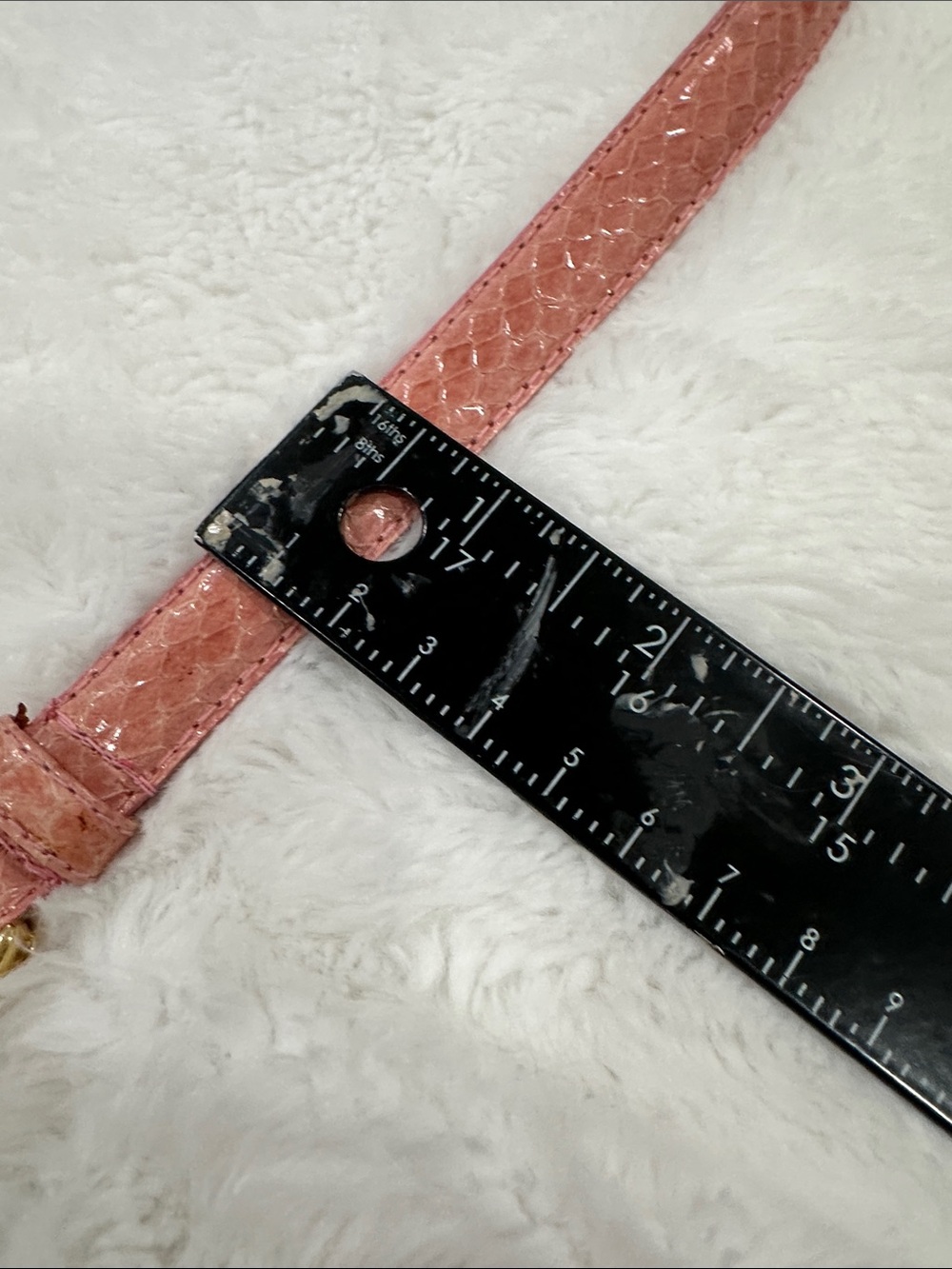 Vintage snakeskin Charter Club Slim Pink Belt with Gold-Tone Buckle - Picture 12 of 12